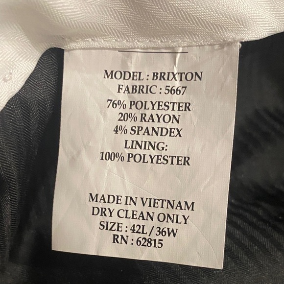 Savile Row Brixton Elegant Charcoal Men's Dress Pants Size 36W 34L - Picture 7 of 10